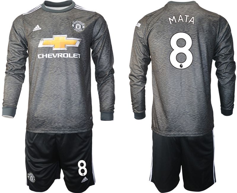 Men 2020-2021 club Manchester united away long sleeve #8 black Soccer Jerseys->manchester united jersey->Soccer Club Jersey